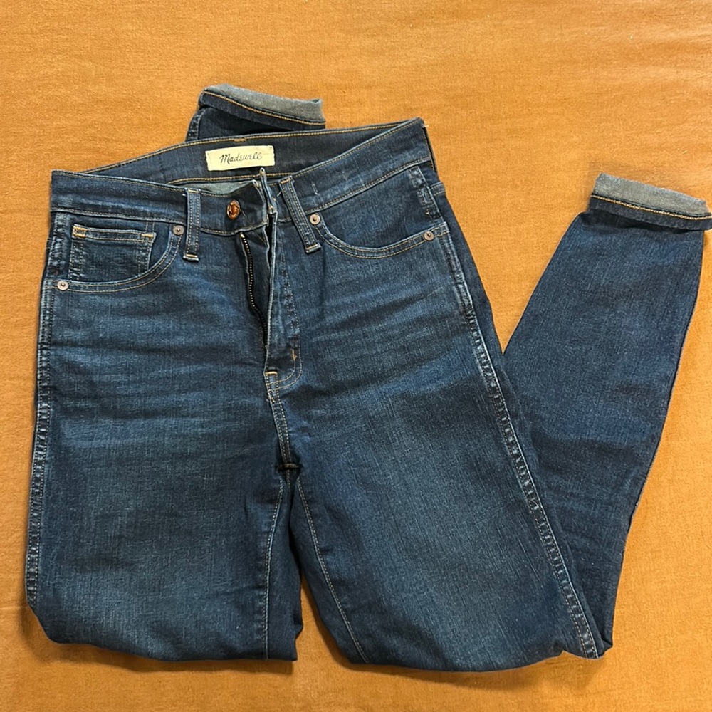 Madewell dark wash skinny jeans